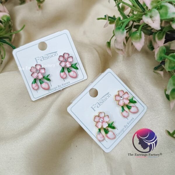 Trending Korean Stylish Silver | Golden Floral Studs