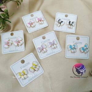 Trending Korean Golden Bow Shape Pearl Studs