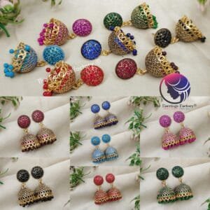 Traditional Golden Stone Jhumka