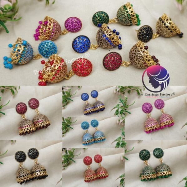 Traditional Golden Stone Jhumka