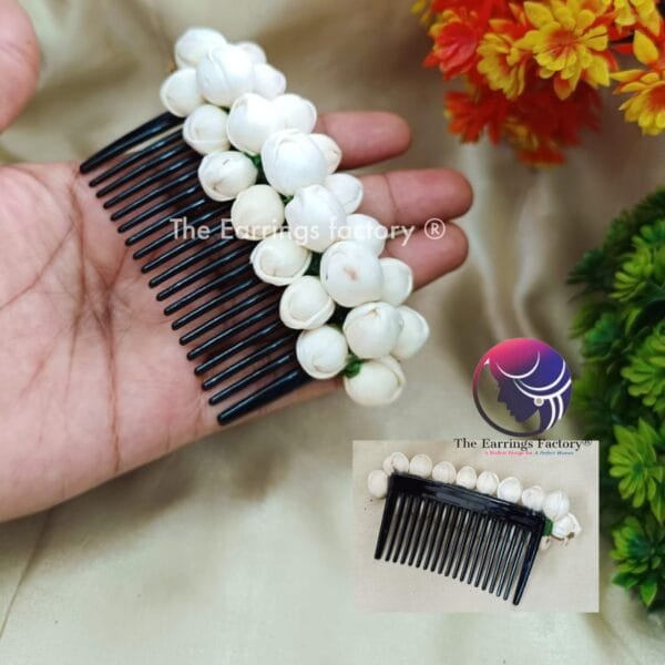 Stylish Artificial Jasmine Hair Comb slide Clip Hairpin - Image 2