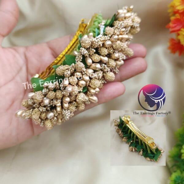 Trending Artificial Golden Flower Hairclip - Image 2