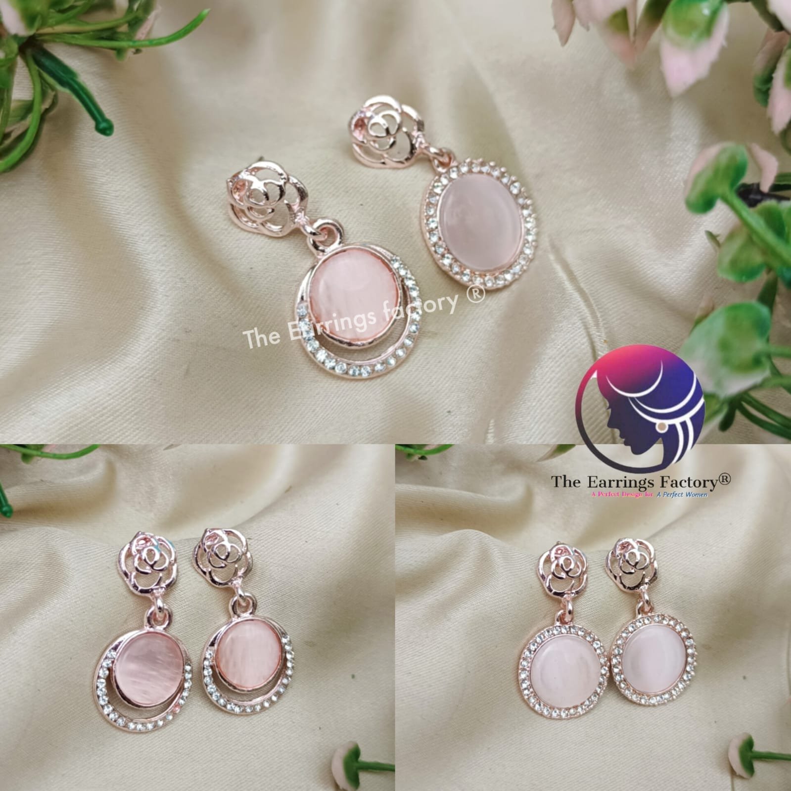 Trendy Korean Rose Gold Galaxy Peach Pearl Drop earrings