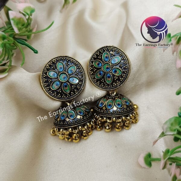 Classic Golden Peacock Jhumka - Image 4