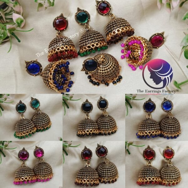 Traditional Golden Stone Jhumka