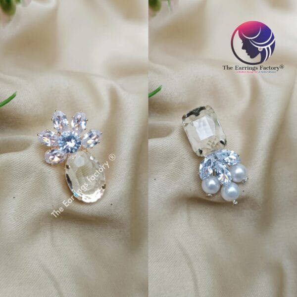 Western Premium  Transparent Crystal Stone Studs - Image 2