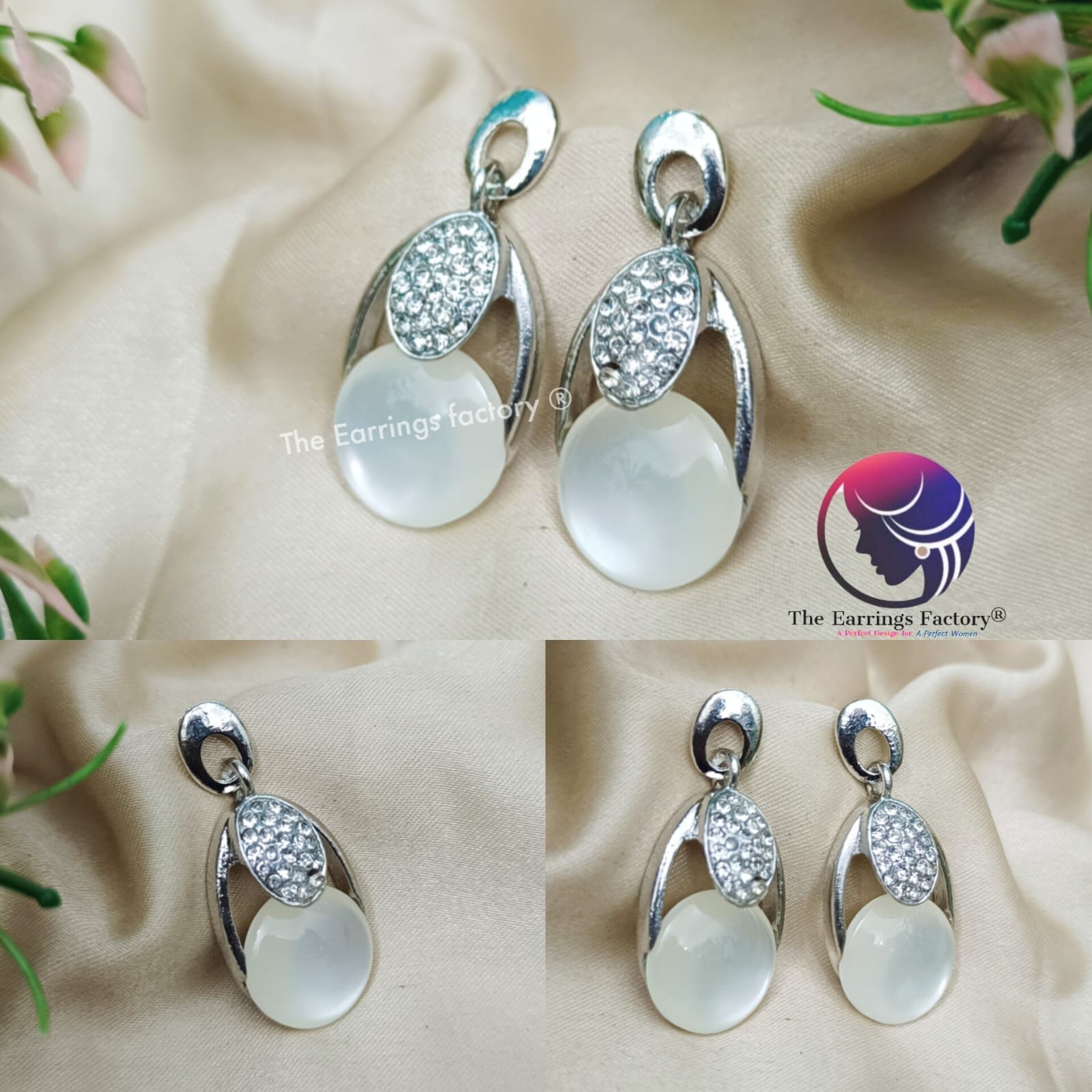 Premium Stylish Silver Moonstone Fancy Earrings