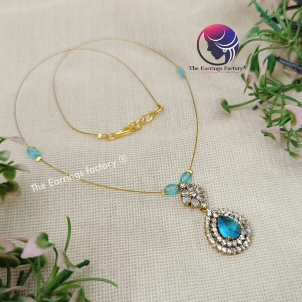 Trending Invisible Golden Stone Necklace - Image 3