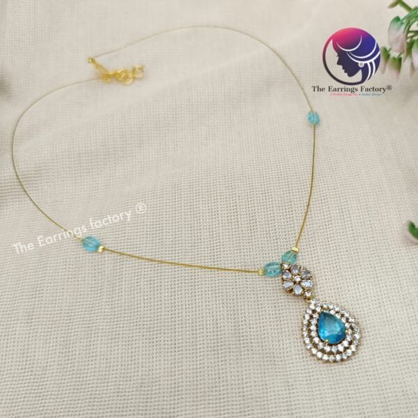 Trending Invisible Golden Stone Necklace - Image 2