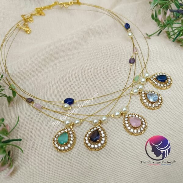 Trending Invisible Golden Stone Necklace