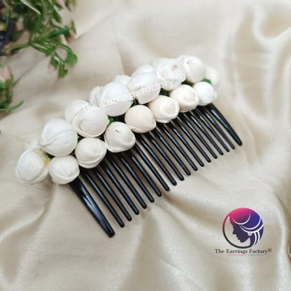 Stylish Artificial Jasmine Hair Comb slide Clip Hairpin - Image 3