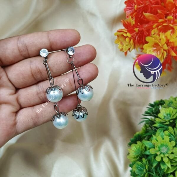 Western Weightless Pearl Ball drop earrings - Image 3