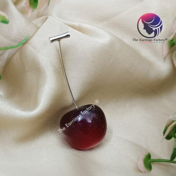 Trending Korean Cherry Drop Dangle Silver Earrings - Image 3