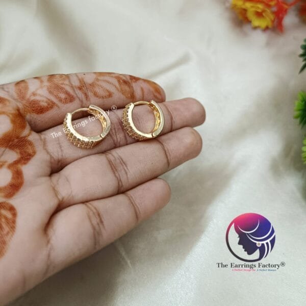 Daily Wear Ring Type Stone Stud Earrings - Image 4