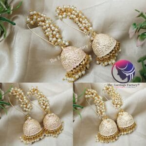 Trending Weightless Hand Painting Meenakari  Pearl Beads Hoop Bali Jhumka