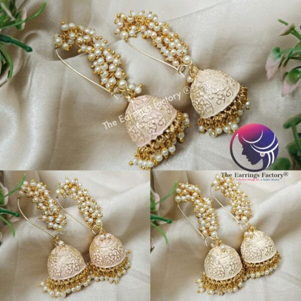 Trending Weightless Hand Painting Meenakari  Pearl Beads Hoop Bali Jhumka