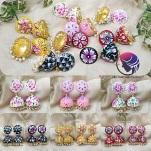 Premium Weightless Hand Painting Meenakari Jhumka