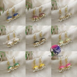 Trending Weightless Hand Painting Meenakari Hook Jhumka
