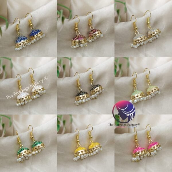Trending Weightless Hand Painting Meenakari Hook Jhumka