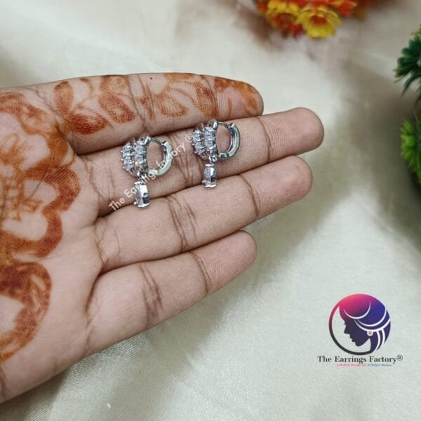 Daily Wear Ring Type Butterfly Stone Stud Earrings - Image 4