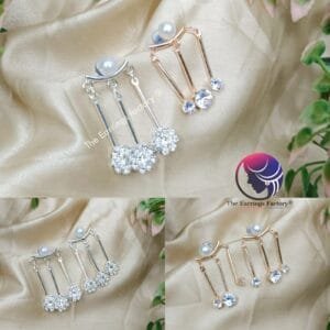 Korean Stylish Tassel Crystal Stone Drop Earrings