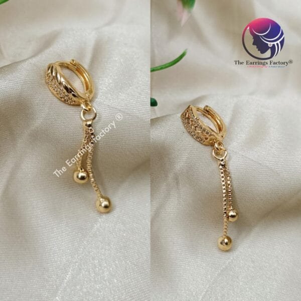 Daily wear Ring Type Chain Drop Earrings - Image 2