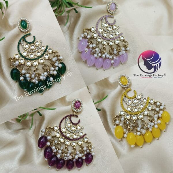 Weightless Kundan Pearl | wedding | Party wear Earrings - Image 2