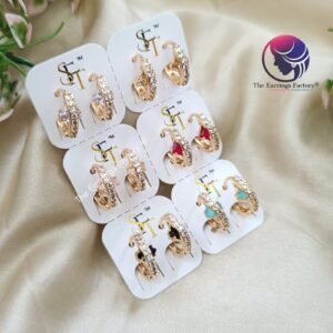 Daily Wear Ring Type Stone Stud Earrings