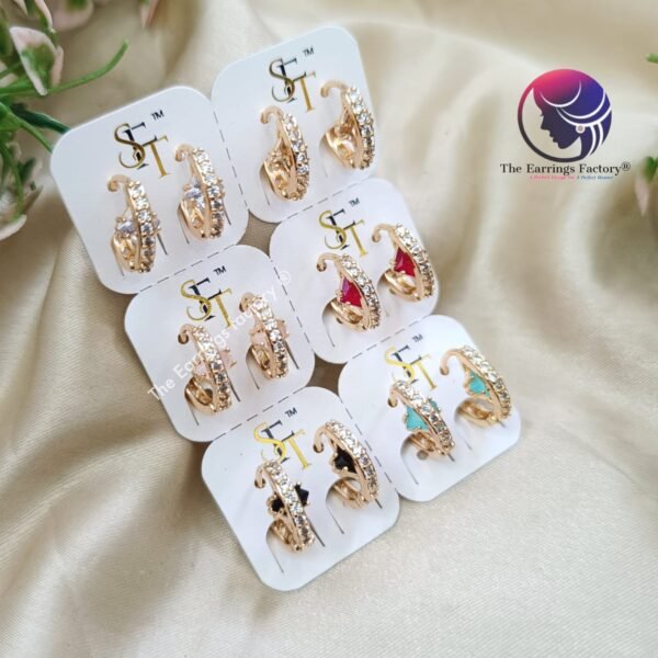 Daily Wear Ring Type Stone Stud Earrings