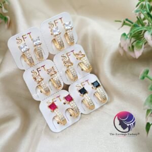 Daily Wear Ring Type Stone Stud Earrings