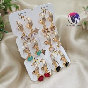 Daily Wear Ring Type Stone Stud Earrings
