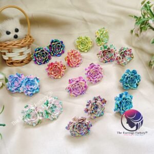 Fancy Glitter Floral Western Studs