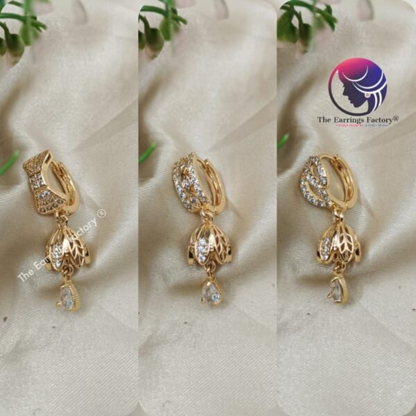Daily Wear Ring Type Stone Jhumka - Image 2