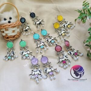 Trending Silver Stone Stud Earrings