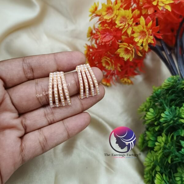 Western Silver | Rose Gold Pearl Studs - Image 3