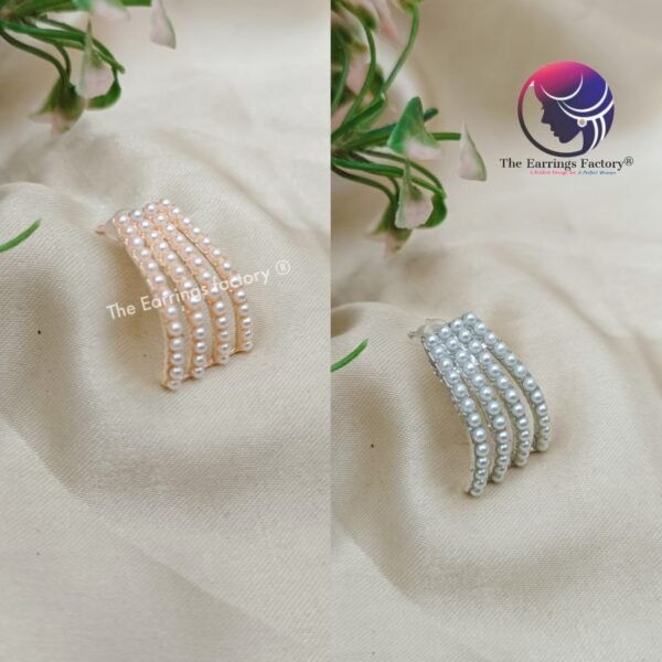 Western Silver | Rose Gold Pearl Studs - Image 2