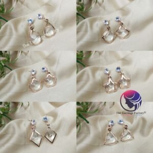 Korean Rose Gold Crystal Earrings