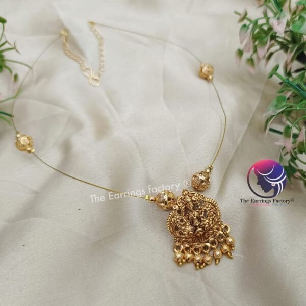 Trending Invisible Golden Lakshmi Necklace - Image 2