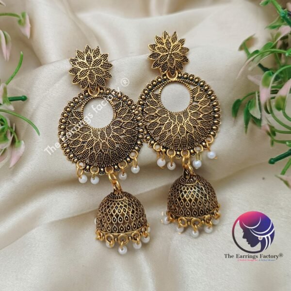 Traditional Weightless Golden Long Jhumka - Image 4