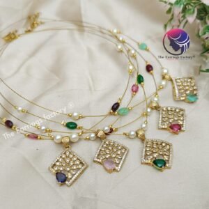 Trending Invisible Golden Crystal Stone Necklace