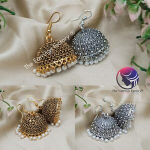 Traditional Silver | Golden Hook Jhumka