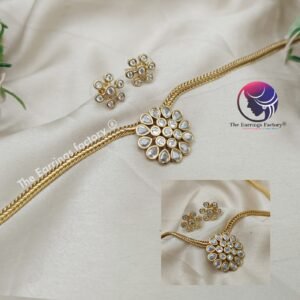 Premium Antique Pendant stone Choker Set With Earrings