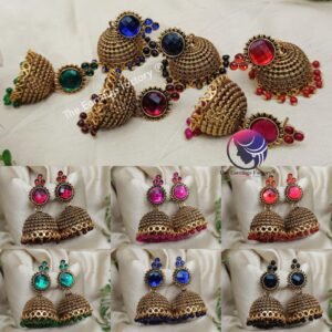 Traditional Golden Stone Jhumka