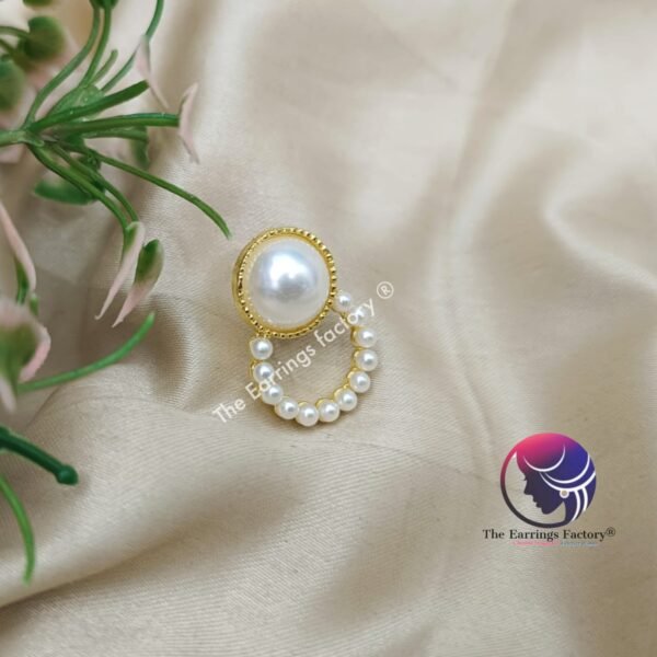 Korean Golden Pearl Fancy Earrings - Image 3