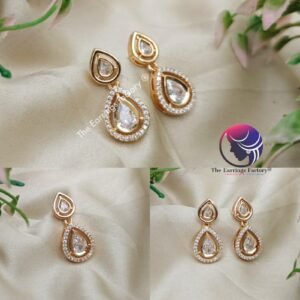 Traditional AD Stone Daily wear Golden Stone Earrings