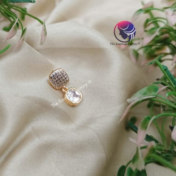 Traditional AD Stone Daily wear Golden Studs - Image 2