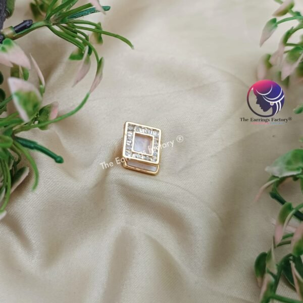 Traditional AD Stone Daily wear Golden Studs - Image 3