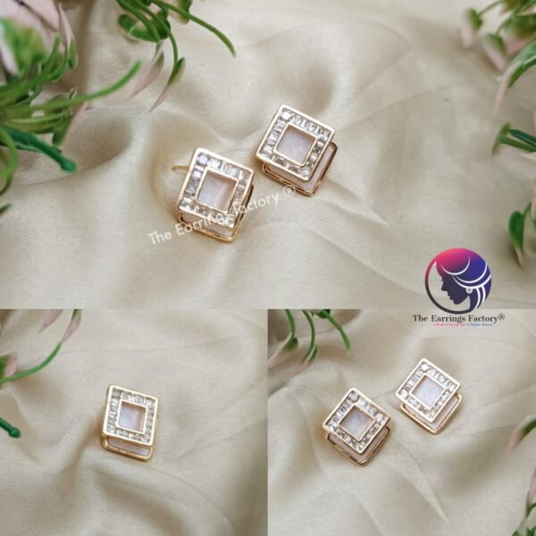 Traditional AD Stone Daily wear Golden Studs