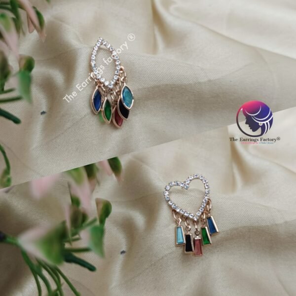 Traditional Daily wear Golden Party wear Stone Drop Earrings - Image 2