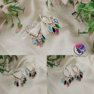 Traditional Daily wear Golden Party wear Stone Drop Earrings